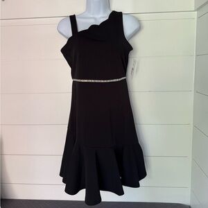 Rare Too Chic Black Dress with Silver Accent, Girl’s 16